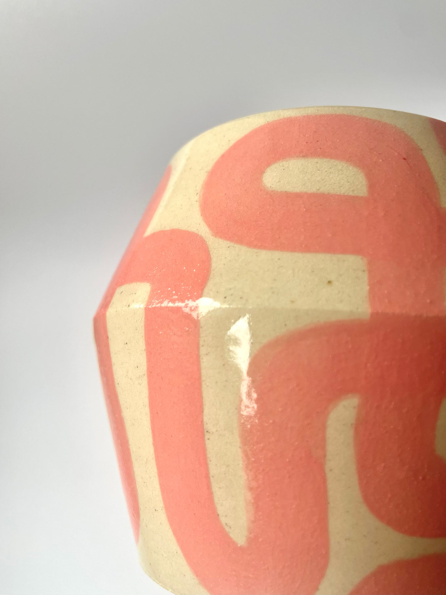 Pink Pattern Angular Pot | Large (340 ml)