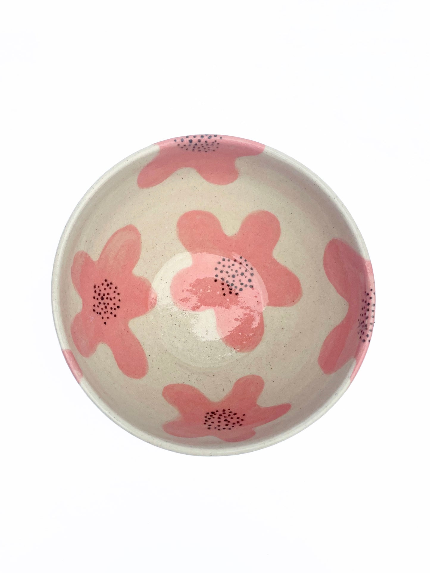 Pink Flower Pattern Bowl | Medium
