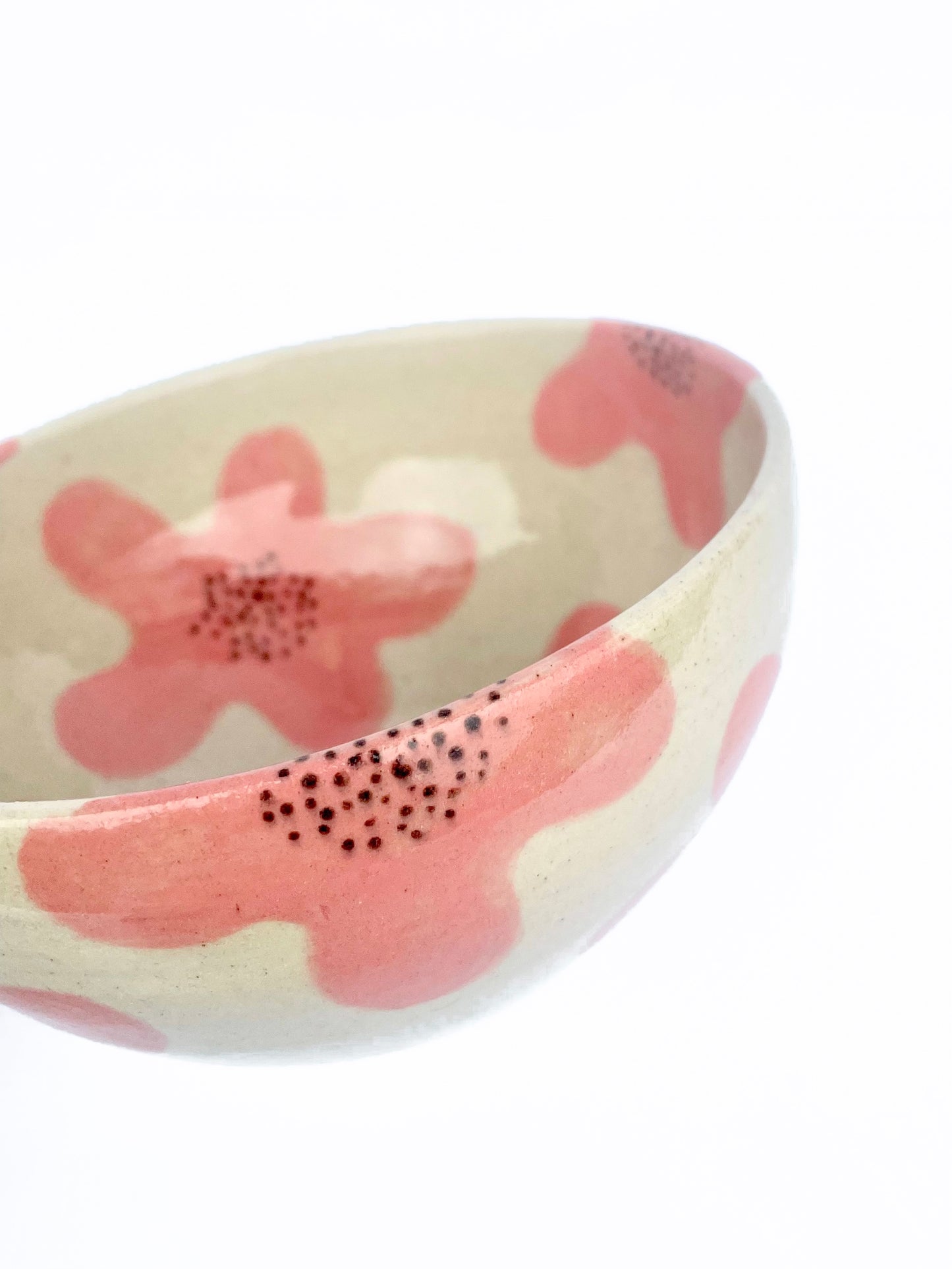 Pink Flower Pattern Bowl | Medium