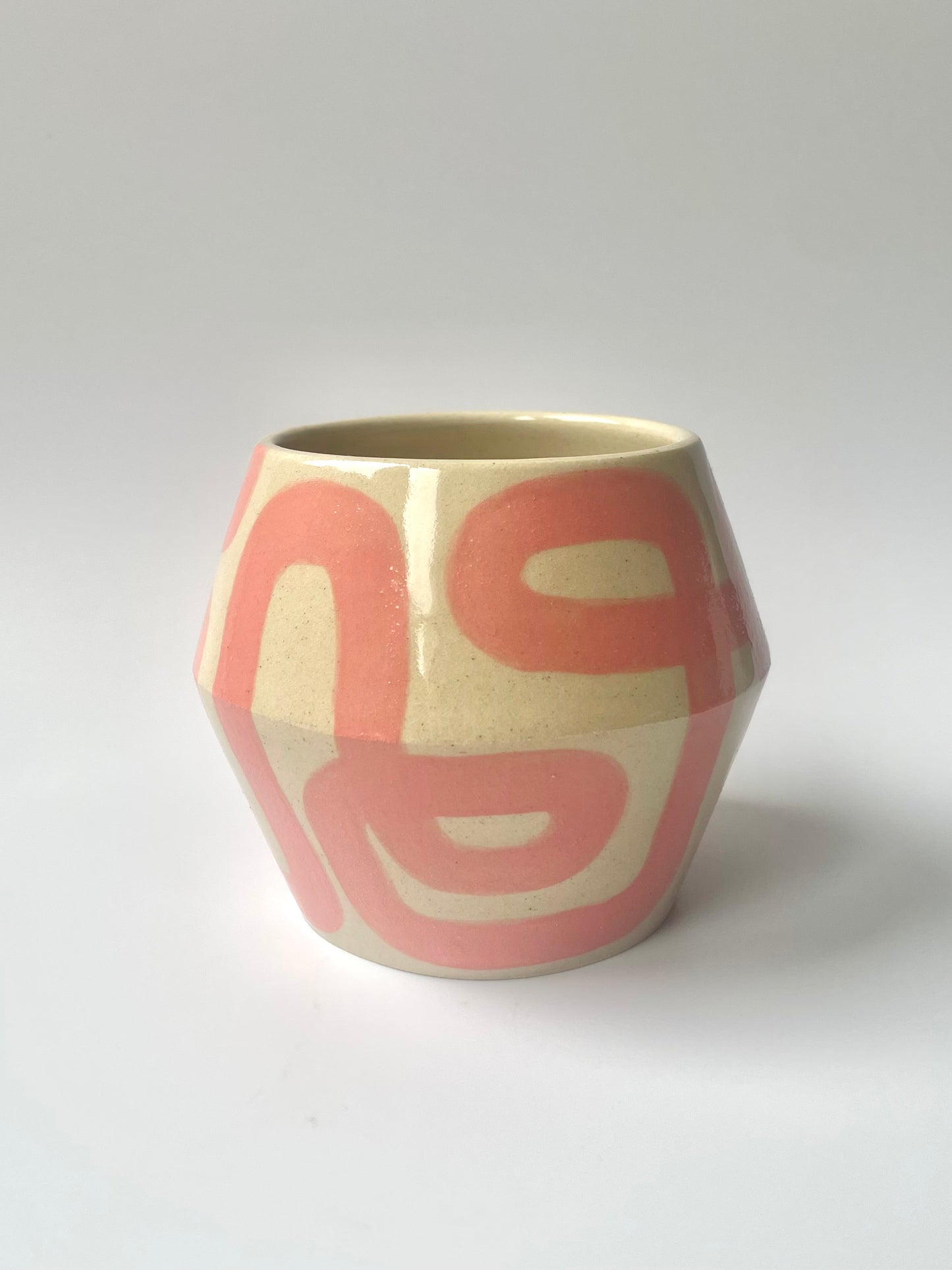 Pink Pattern Angular Pot | Large (340 ml)