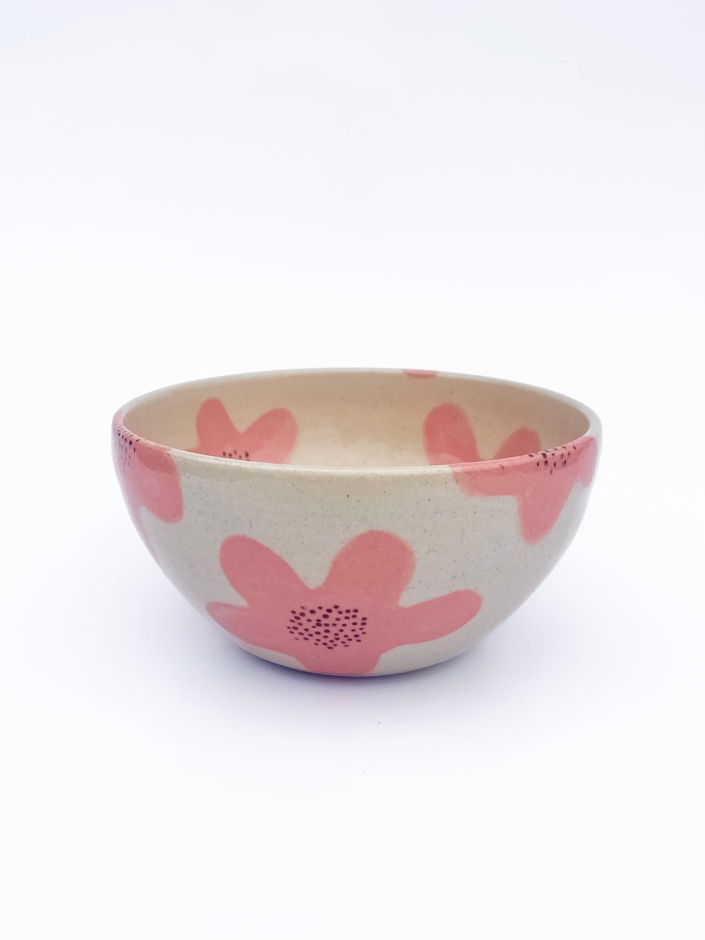 Pink Flower Pattern Bowl | Medium