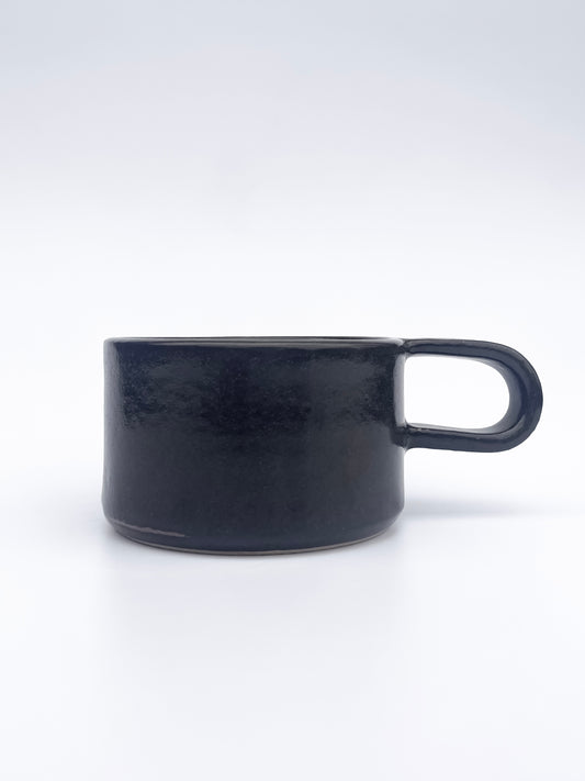 Wide Black Mug with a Handle | Medium (200 ml) | Seconds (-30%)