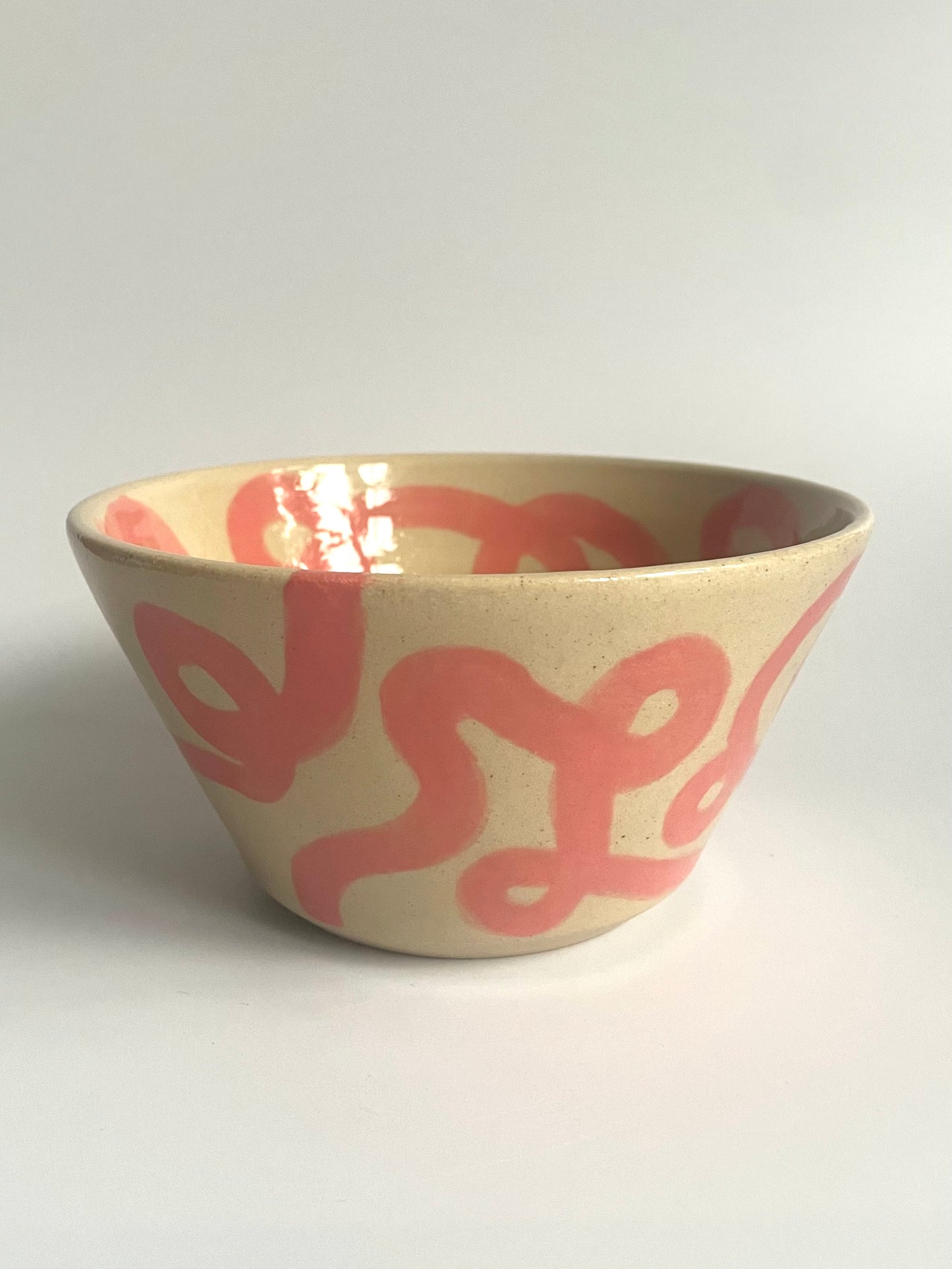 Pink Squiggle Bowl | Medium