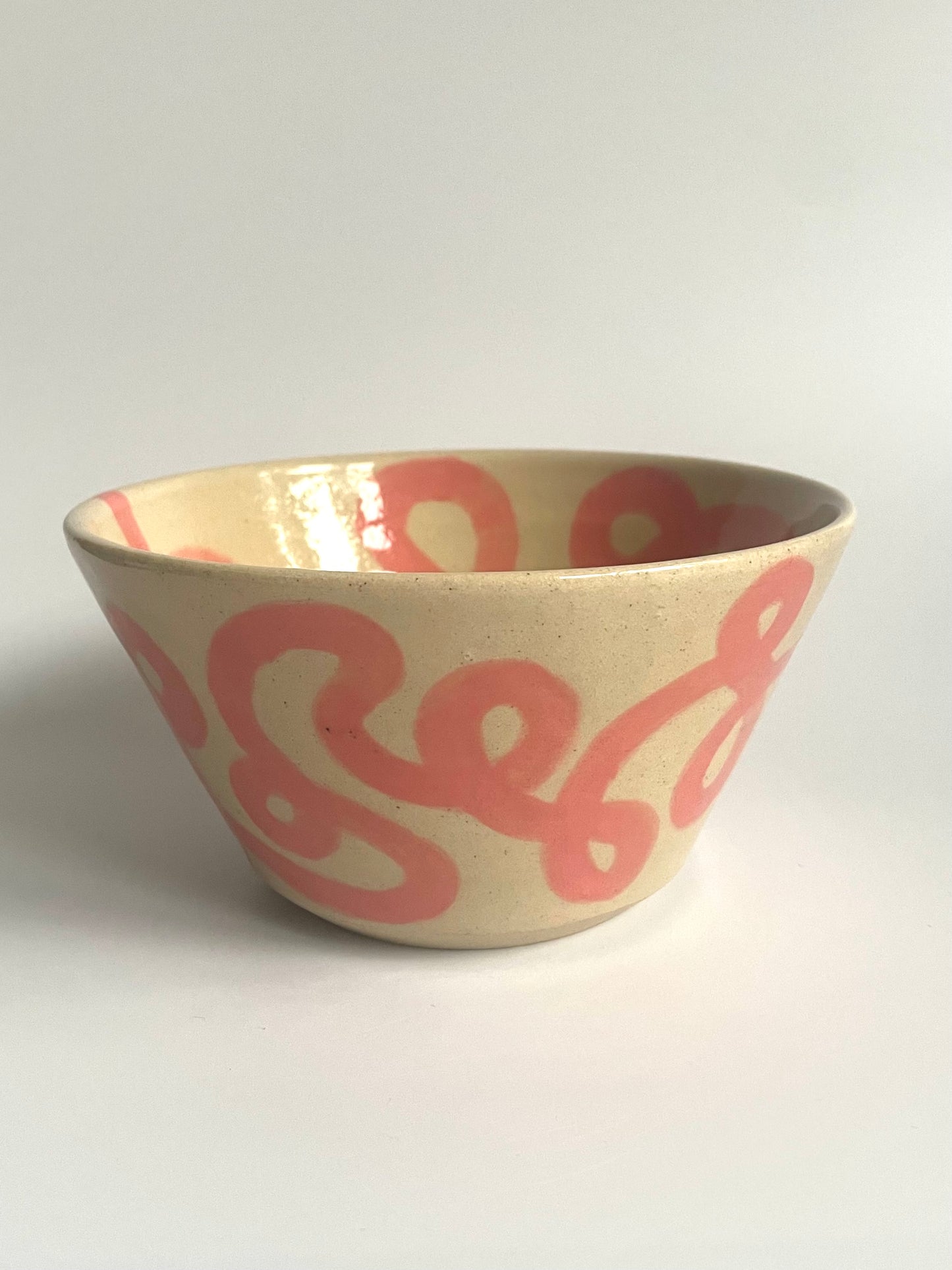 Pink Squiggle Bowl | Medium