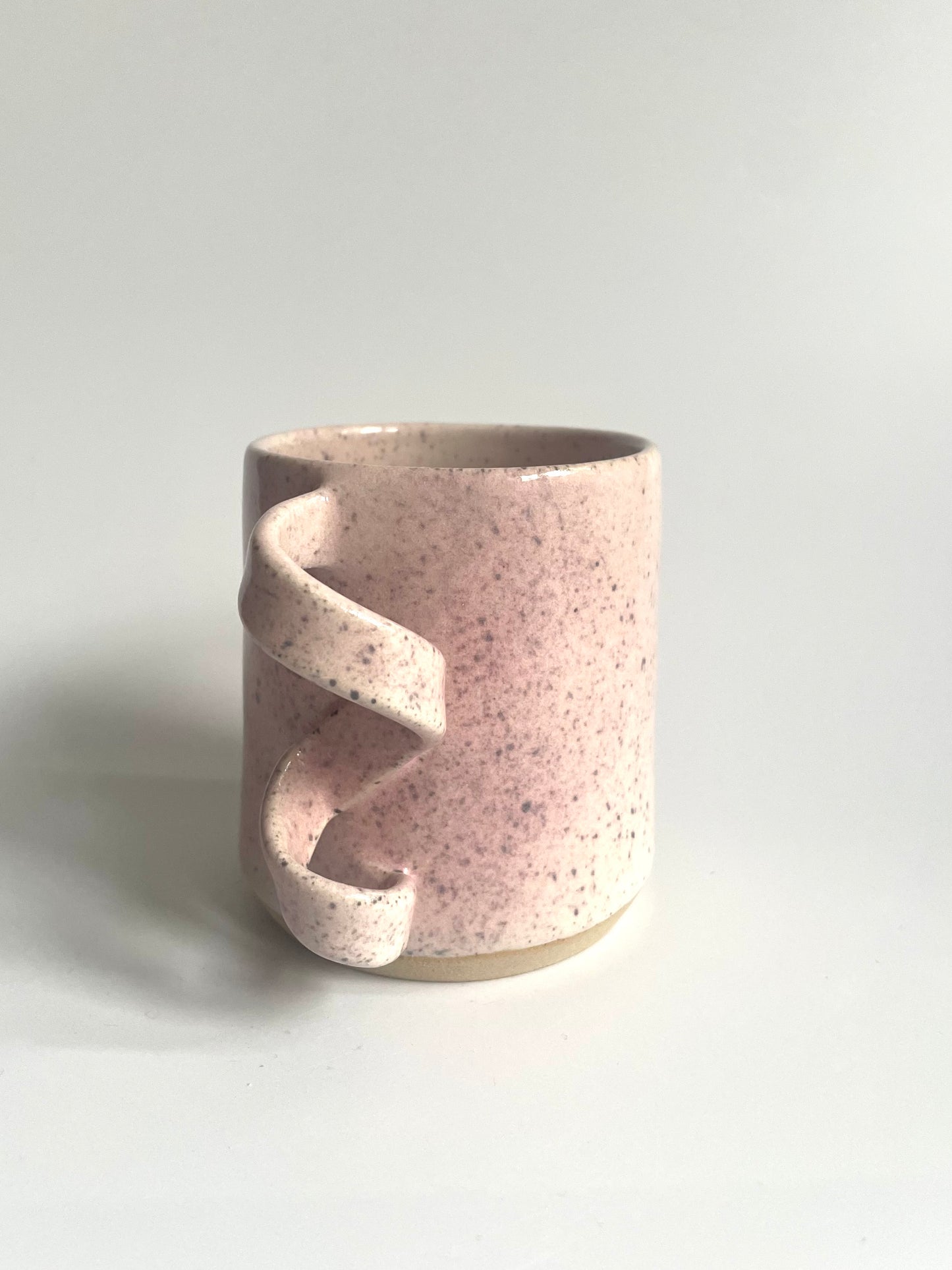 Pink Mug with a Curly Handle | Medium (300 ml)