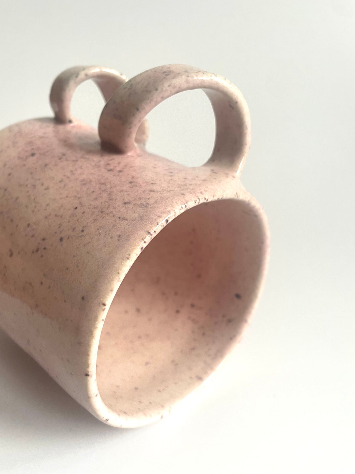 Pink Mug with a Curly Handle | Medium (300 ml)