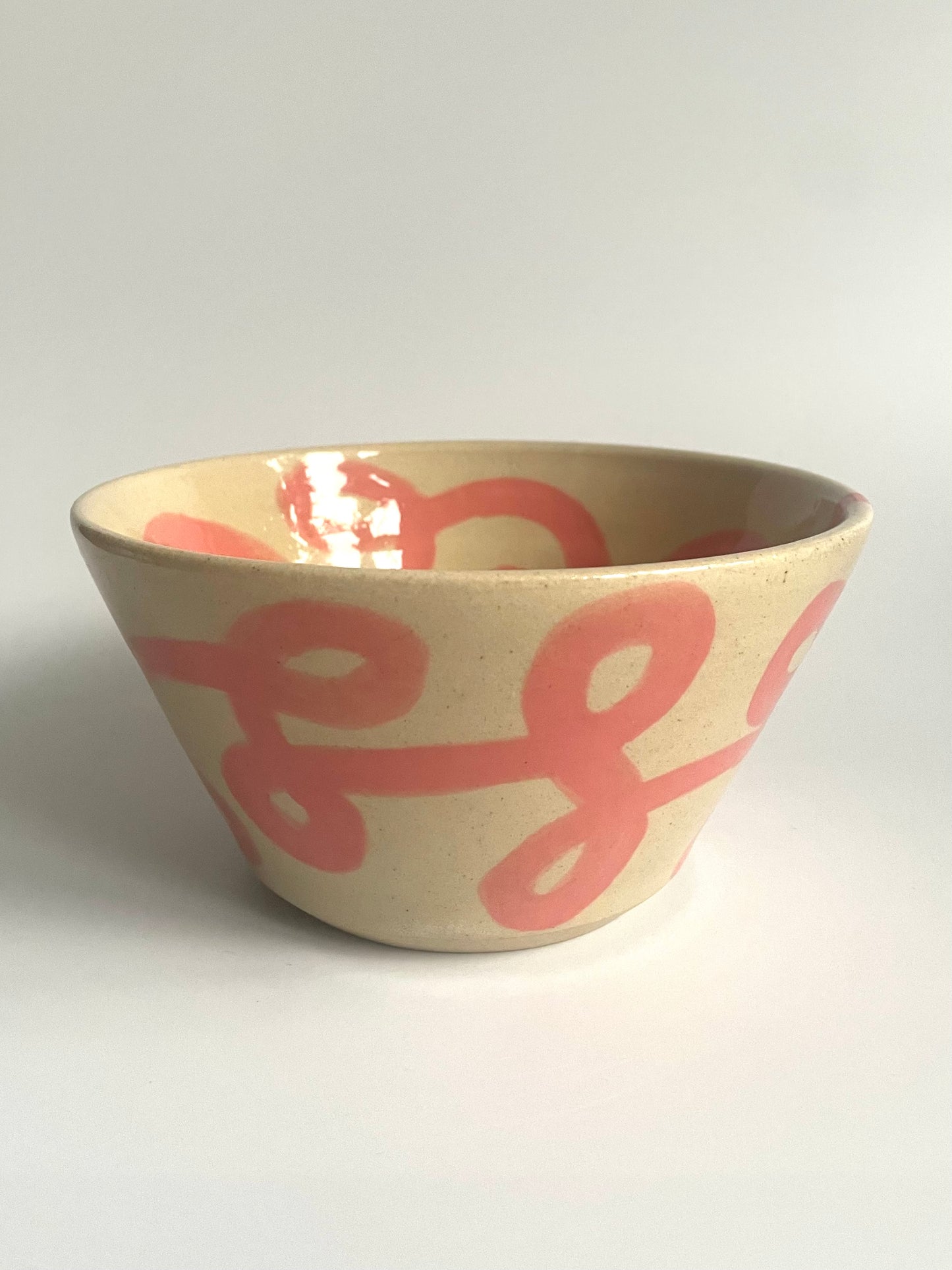 Pink Squiggle Bowl | Medium