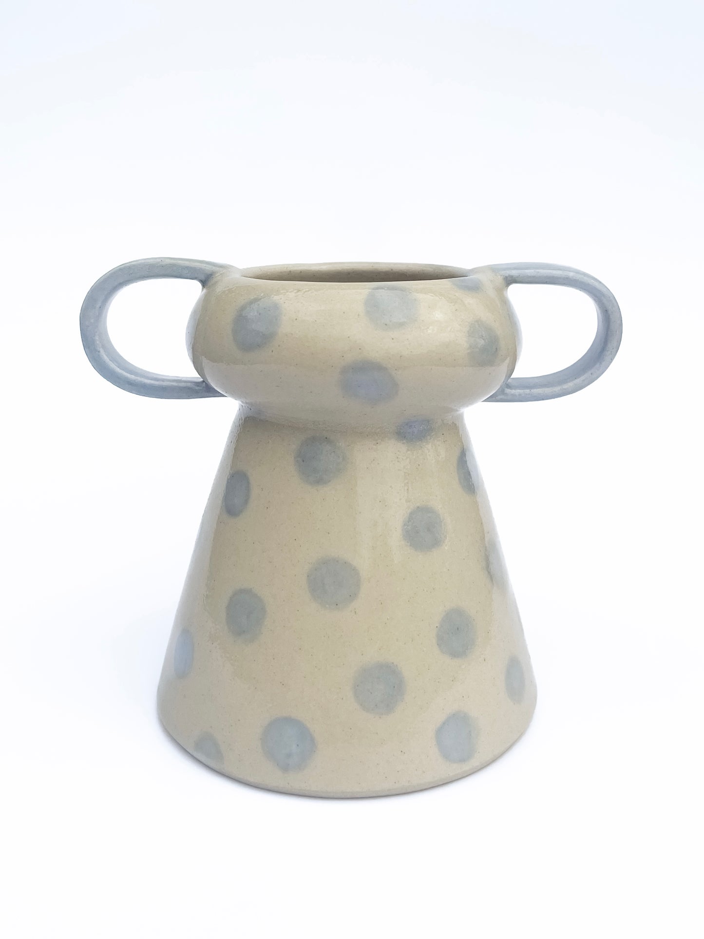 Blue Dots Vase with Handles | Medium