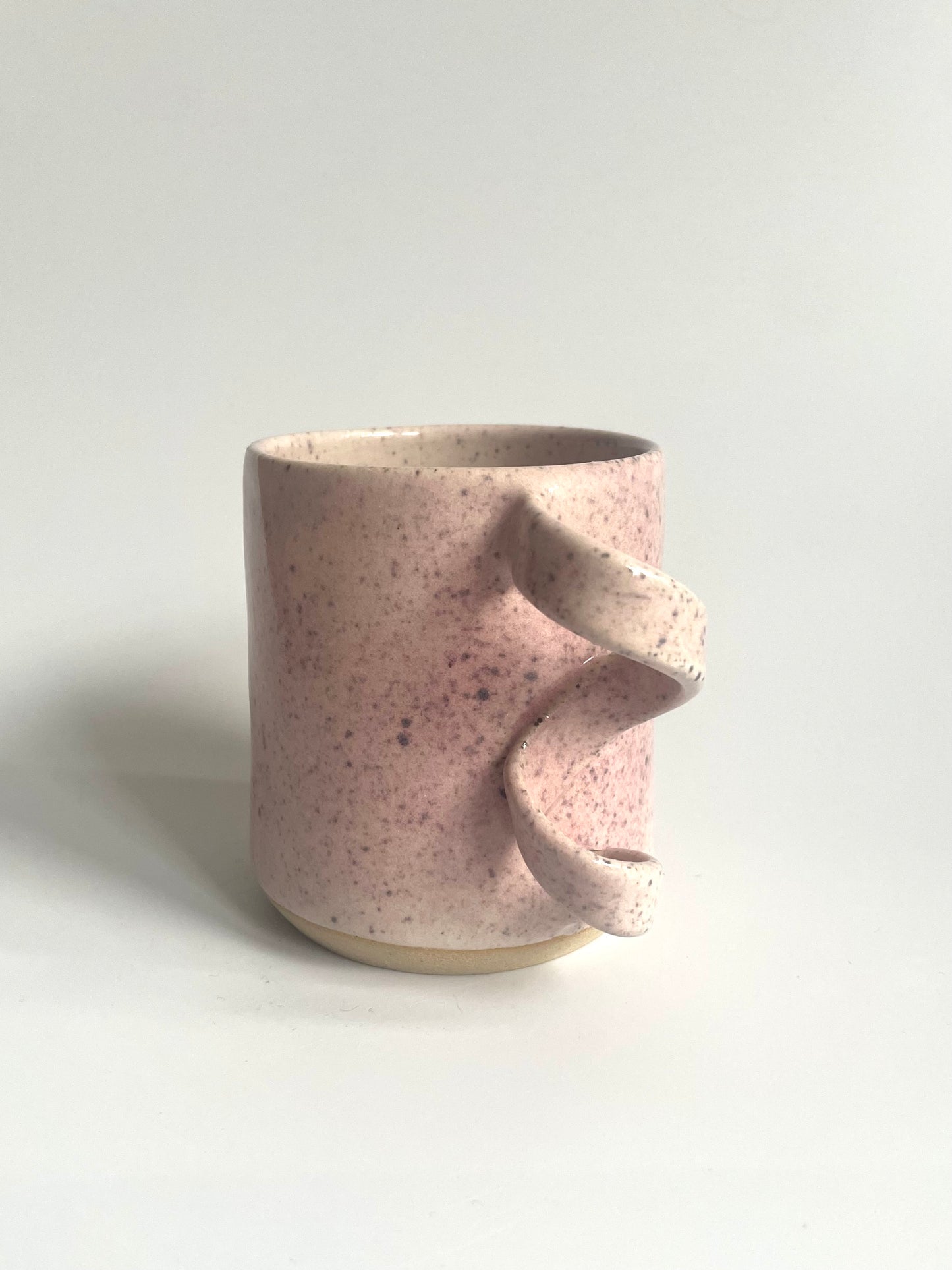 Pink Mug with a Curly Handle | Medium (300 ml)
