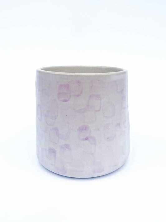 White / Purple Dabble Pot | Medium