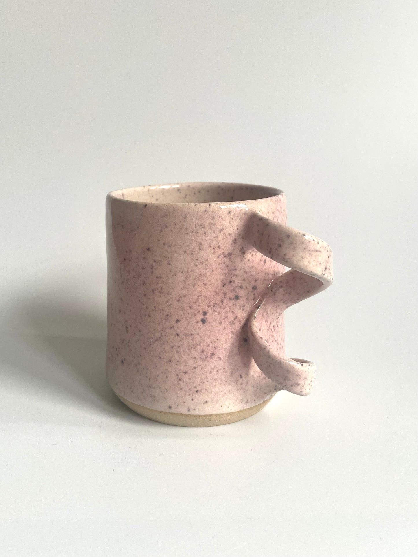 Pink Mug with a Curly Handle | Medium (300 ml)