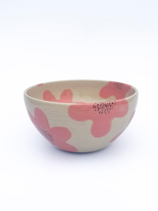 Pink Flower Pattern Bowl | Medium